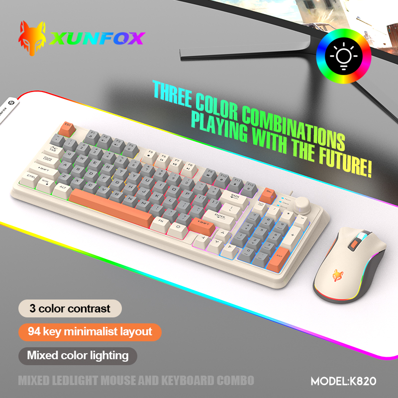 Gaming Keyboard And Mouse Wireless - K820 USB Wired Game Keyboard Mouse