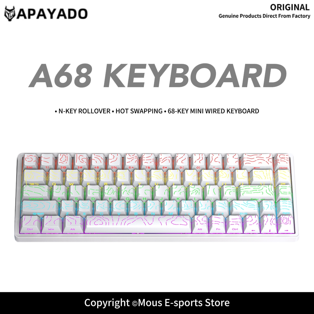 Gaming Keyboard Budget - APAYADO A68 Wired Mechanical Keyboard Hot