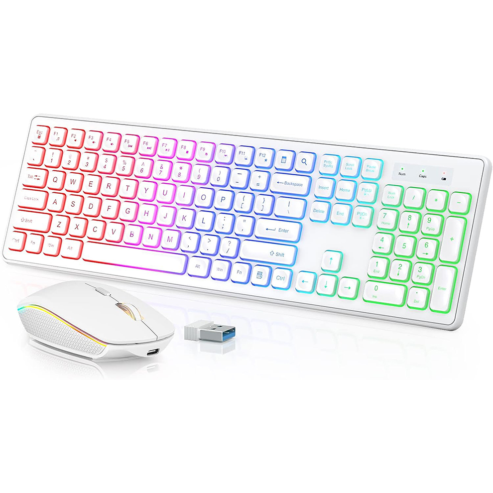 Gaming Keyboard And Mouse Combo Wireless - Backlit Wireless Keyboard and Mouse,Quiet Light