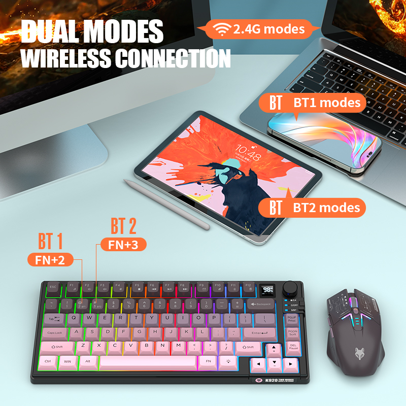 Dual-Mode 2.4G Bluetooth Wirel - огляд і ціна Gaming Keyboard And Mouse Combo Wireless