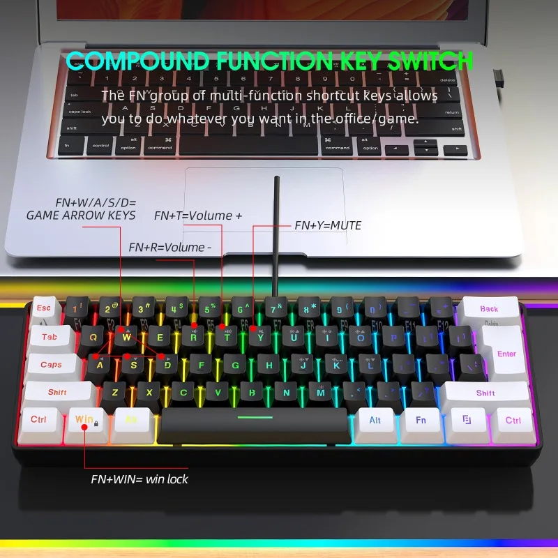 Keyboard and Mouse 60% Compute - огляд і ціна Gaming Keyboard And Mouse Combo Wireless