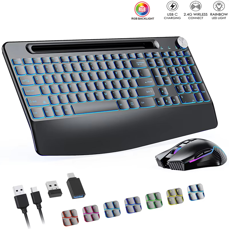 2.4G&Type-C Wireless Keyboard  - огляд і ціна Gaming Keyboard And Mouse Combo Wireless