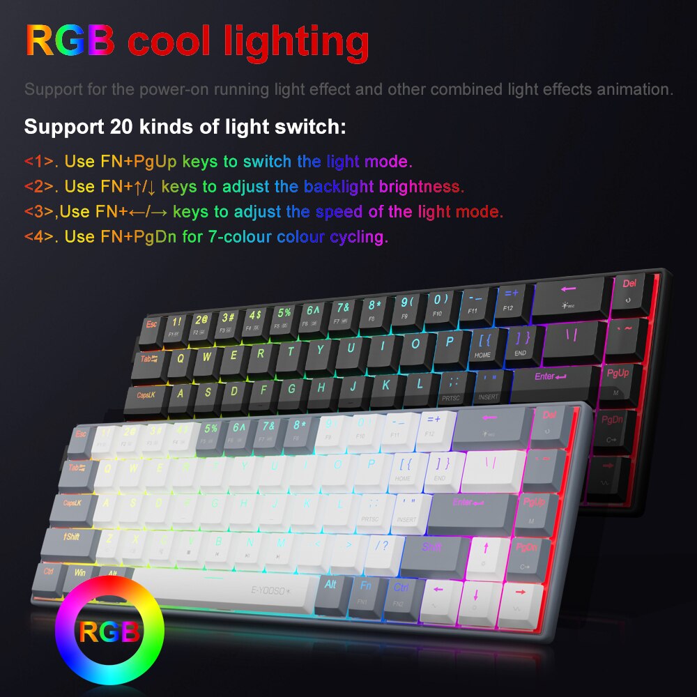 E-YOOSO A68 RGB Mini Slim USB  - огляд і ціна Gaming Keyboard Budget