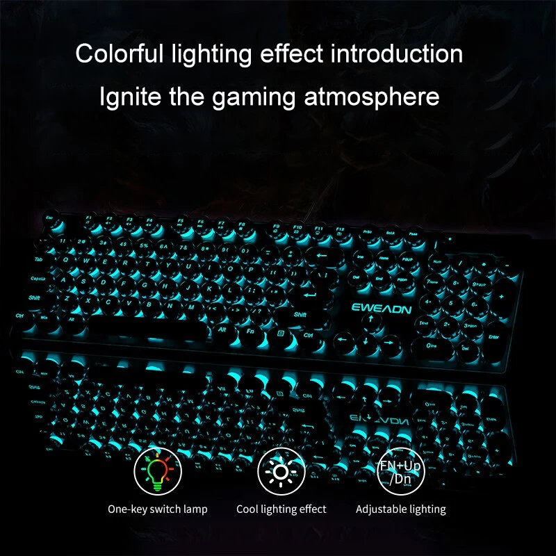 Retro Punk Mechanical Feel Key - огляд і ціна Gaming Keyboard Mechanical Wireless