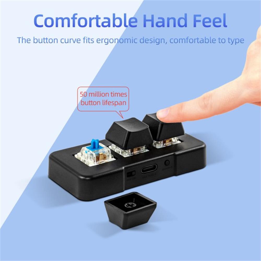 MK321-Pro Small Keyboard 3-key - огляд і ціна Keyboard Gaming Blue Switch