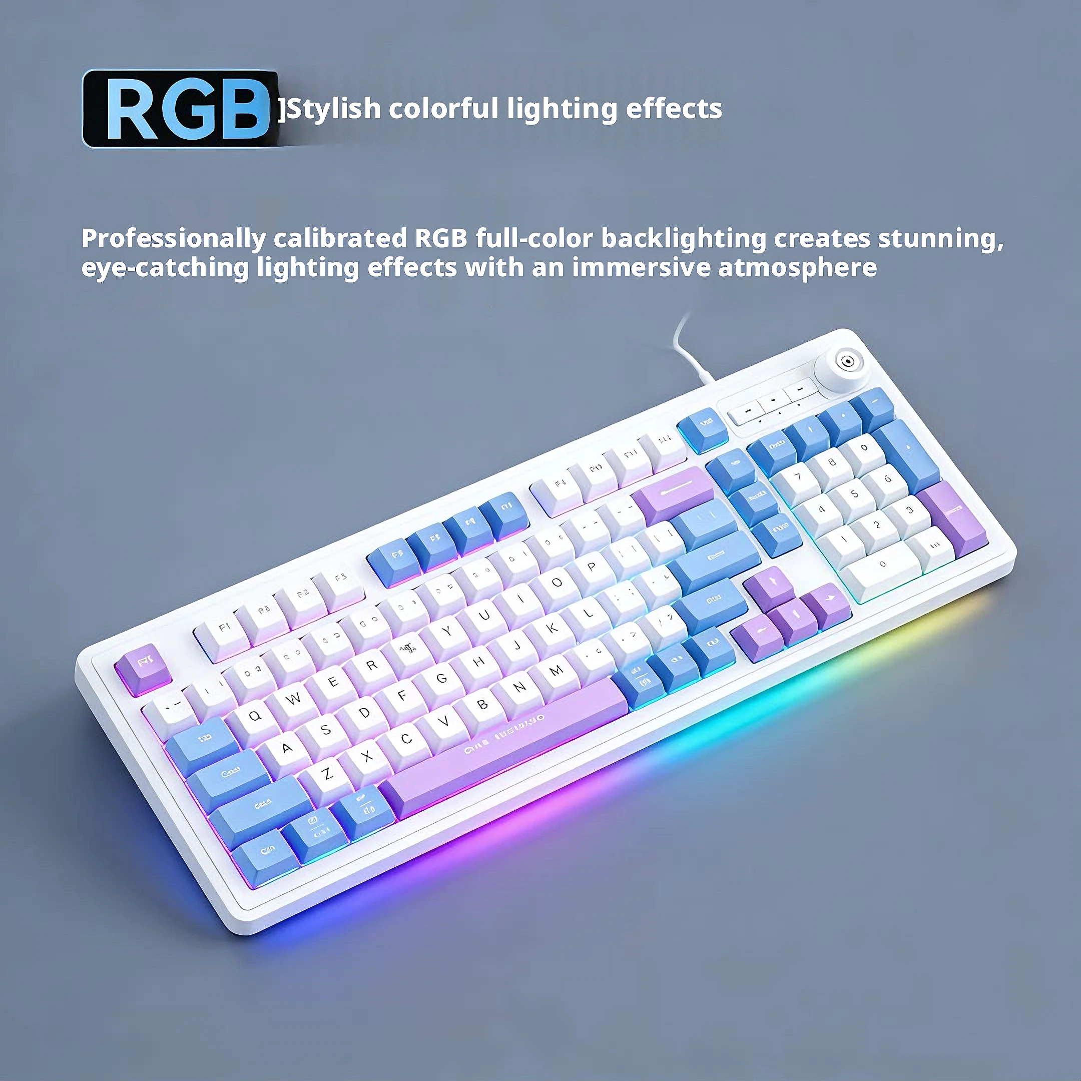 98Keys Wired Keyboard RGB Glow - огляд і ціна Gaming Keyboard No Noise