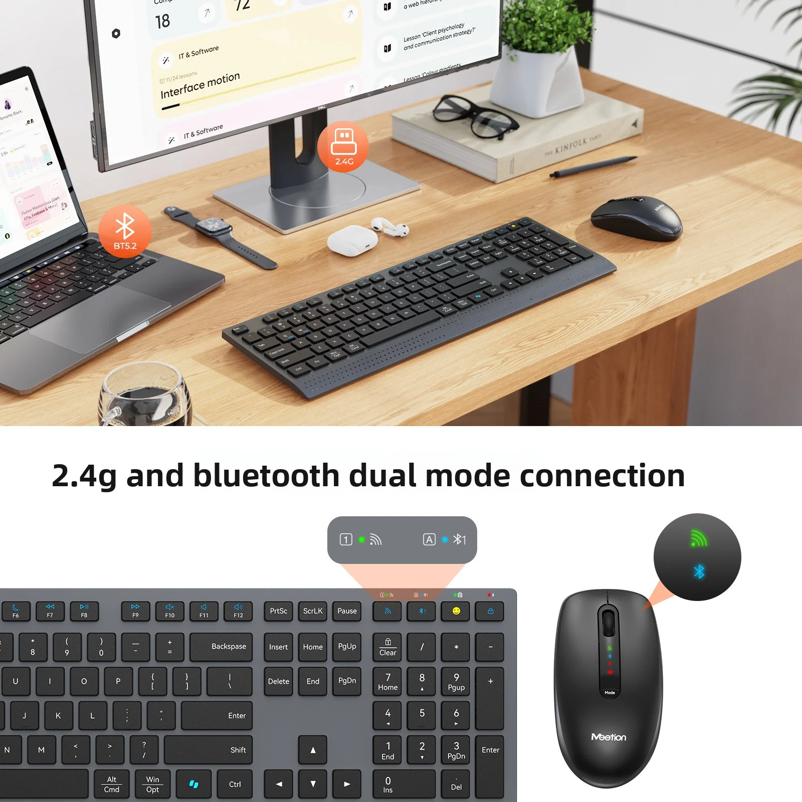 2.4G Bluetooth Dual-mode Wirel - огляд і ціна Gaming Keyboard And Mouse Combo Wireless