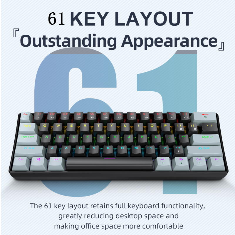 K61 Wired Mechanical Gaming Ke - огляд і ціна Keyboard Gaming Blue Switch
