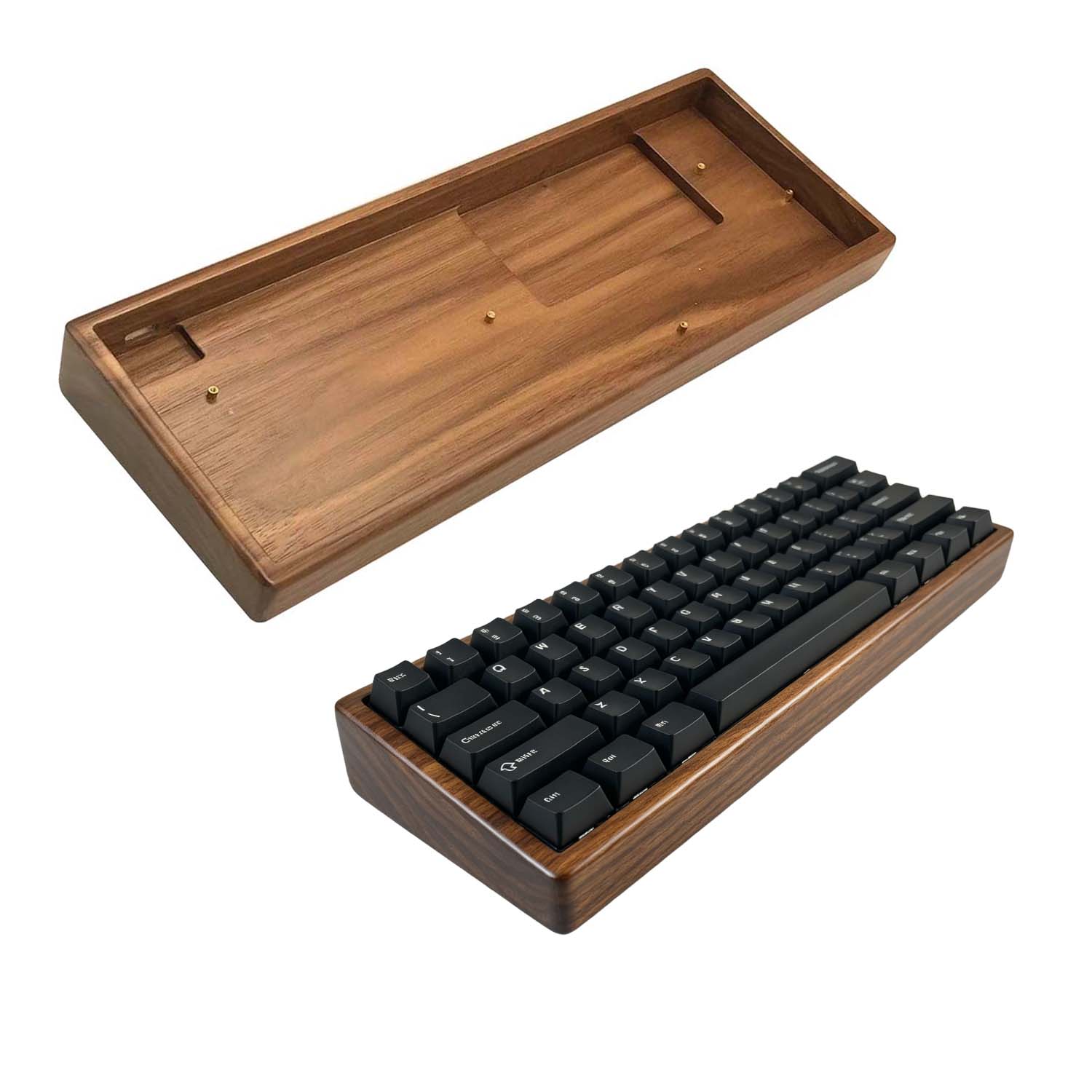 Walnut & Beech Wood 60% Keyboa - огляд і ціна Hot Swap Pcb