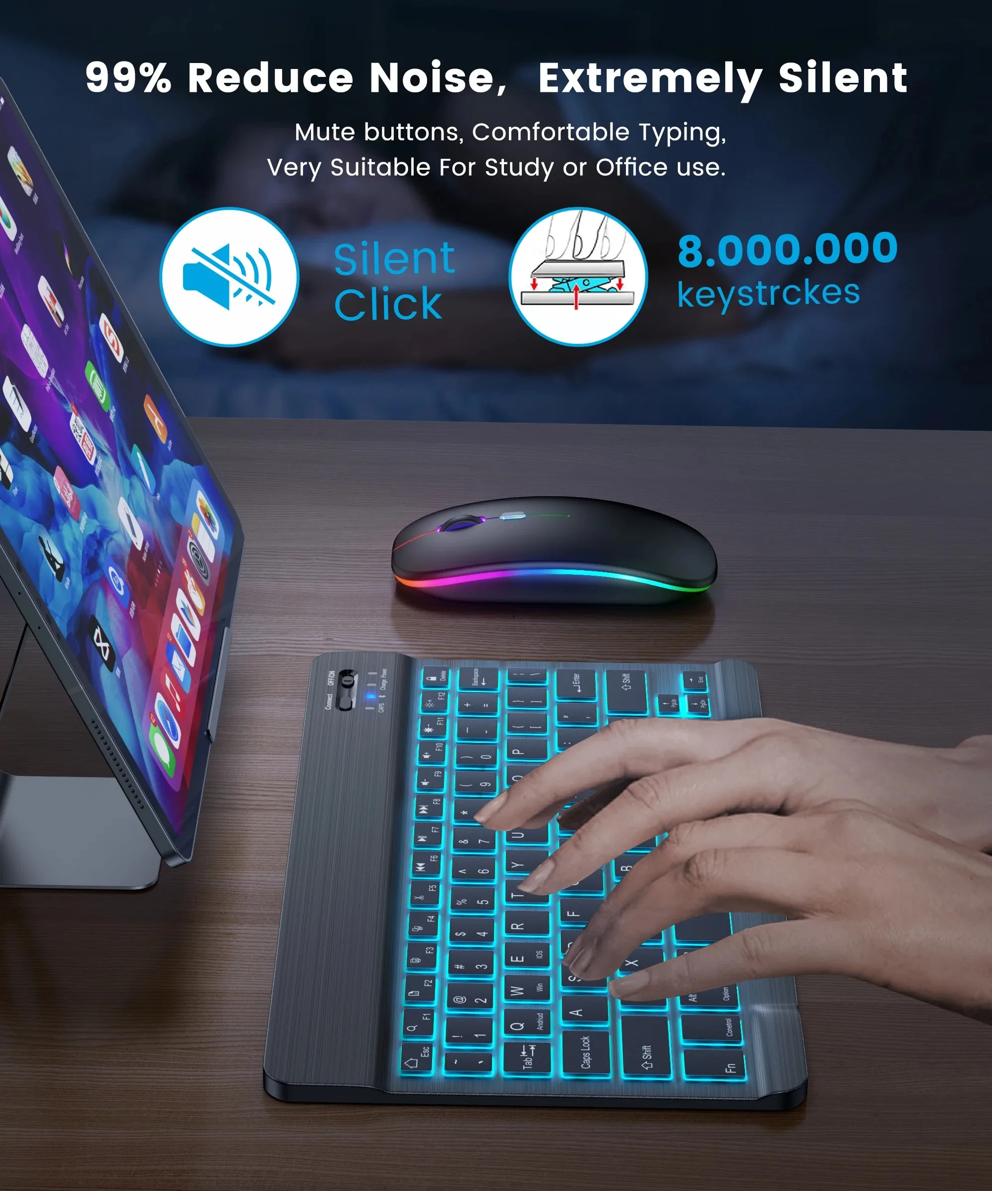 Mini Backlit RGB Bluetooth Wir - огляд і ціна Gaming Keyboard Budget