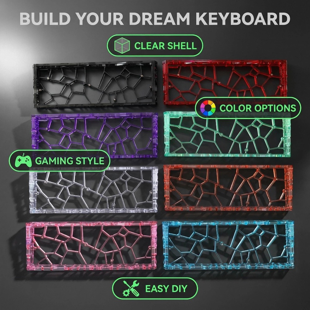 GH60 Keyboard Case Hollow Tran - огляд і ціна Hot Swap Pcb