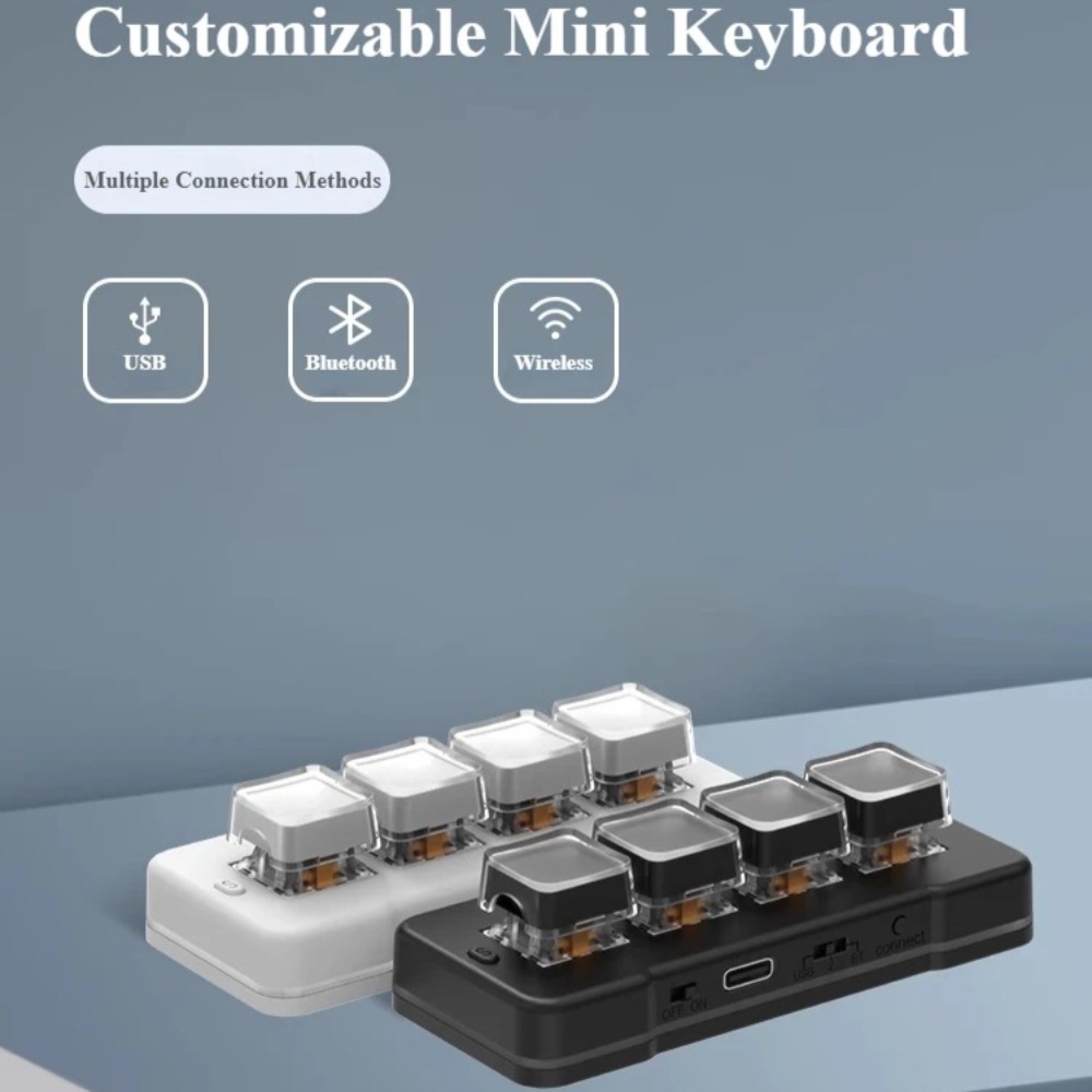 MK424Pro 4-Key Wireles Mini Ke - огляд і ціна Gaming Keyboard Mini Mechanical
