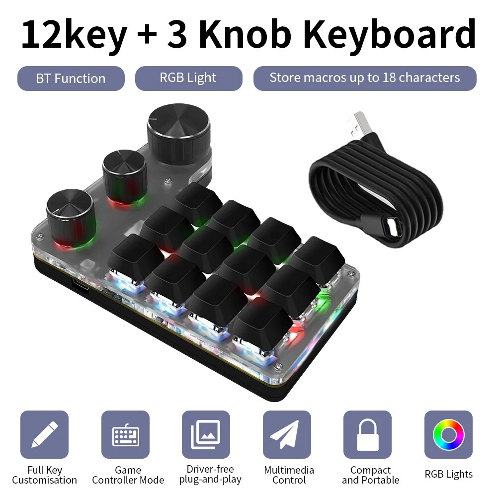 Bluetooth Programming Macro Cu - огляд і ціна Gaming Keyboard Mini Mechanical