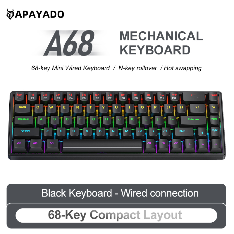 APAYADO A68 Wired Mechanical K - огляд і ціна Gaming Keyboard Budget